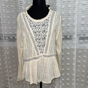 Cream Lace Blouse  American eagle XL